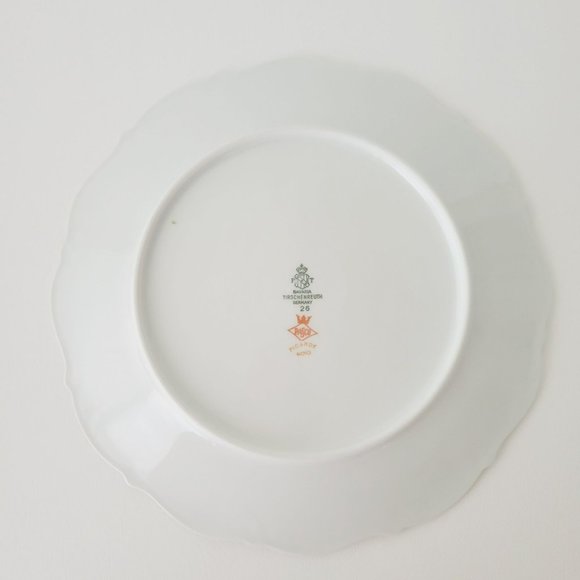 Tirschenreuth Picardy Elegant Pink & Silver Floral Dinner Plate, Bavaria Germany - Picture 7 of 9